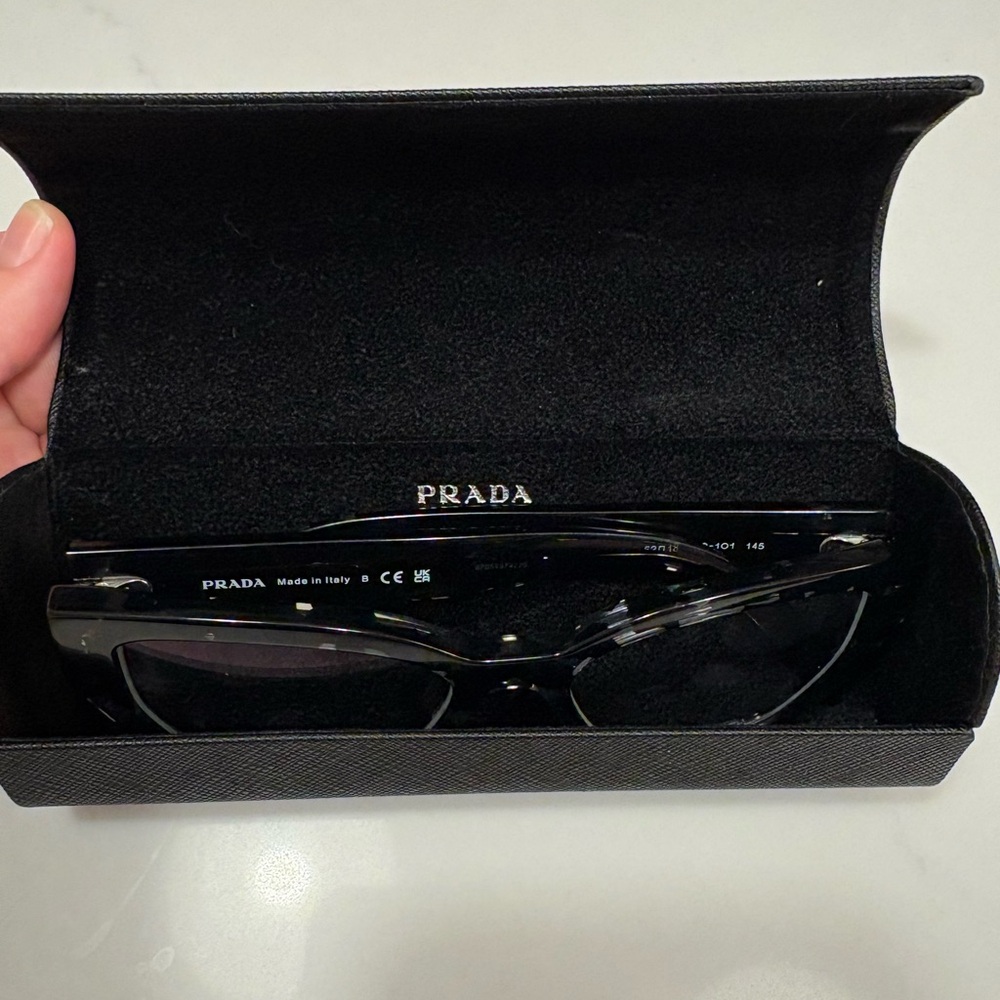 Prada Women's Black and Clear Patterned Glasses - Picture 9 of 9
